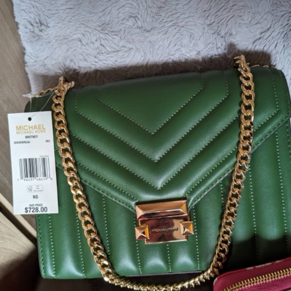MICHAEL KORS • "Whitney" Large Quilted Leather Convertible Shoulder Bag